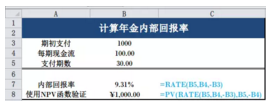 cfa计算年金内部回报率