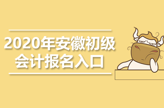 安徽2020年初级会计报名入口